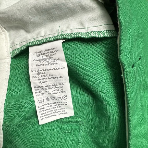 J Crew Linen‎ Cotton Blend Size 6 Scalloped Hem Kelly Green Womens Shorts - Picture 6 of 6